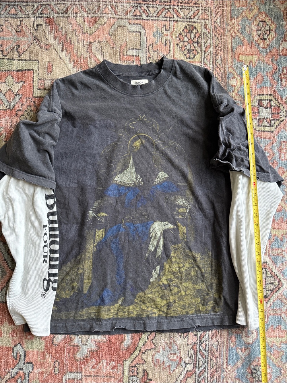 Stove God LS Knit Layered Black Long Sleeve Graphic Tee